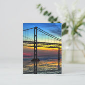 Chesapeake Bay Bridge Icy Sunset Silhouette Briefkaart (Staand voorkant)