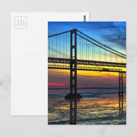 Chesapeake Bay Bridge Icy Sunset Silhouette Briefkaart (Voorkant / Achterkant)