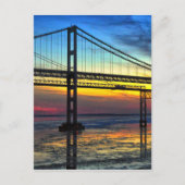 Chesapeake Bay Bridge Icy Sunset Silhouette Briefkaart (Voorkant)