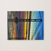Chesapeake Bay Bridge Icy Sunset Silhouette Legpuzzel (Horizontaal)