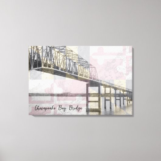 Chesapeake Bay Bridge Maryland Vlag Canvas (Voorkant)