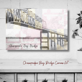 Chesapeake Bay Bridge Maryland Vlag Canvas Afdruk