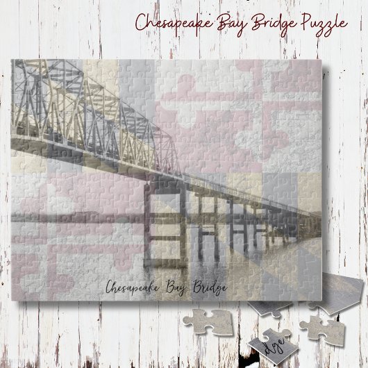 Chesapeake Bay Bridge Maryland Vlag Puzzel Legpuzzel