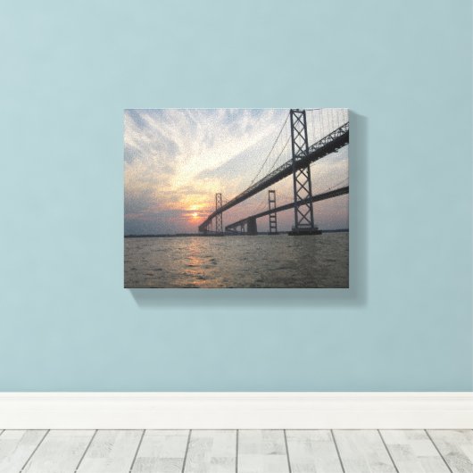 Chesapeake Bay Bridge Sunset canvas (Insitu (Houten vloer))