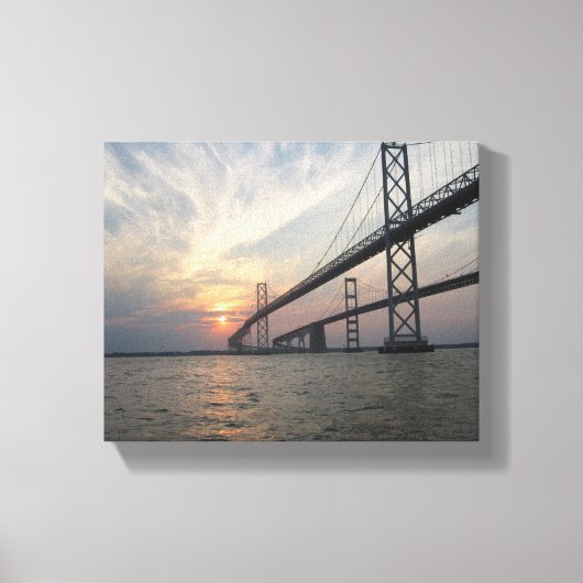 Chesapeake Bay Bridge Sunset canvas Afdruk (Voorkant)