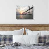Chesapeake Bay Bridge Sunset canvas Afdruk (Insitu (Slaapkamer))