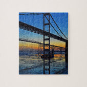 Chesapeake Bay Bridge Sunset Over Icy Waters Legpuzzel (Verticaal)