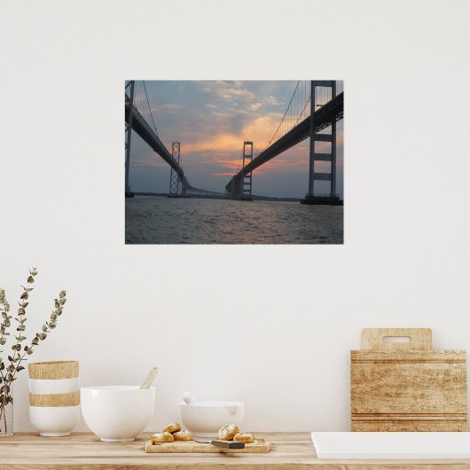 Chesapeake Bay Bridge sunset poster (Keuken)