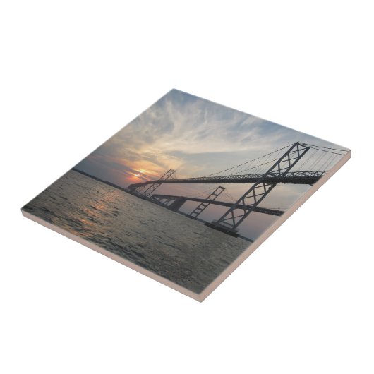 Chesapeake Bay Bridge Sunset Tile Tegeltje (Zijkant)