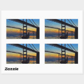 Chesapeake Bay Bridge Zonsondergang boven ijzige w Rechthoekige Sticker (Vel)