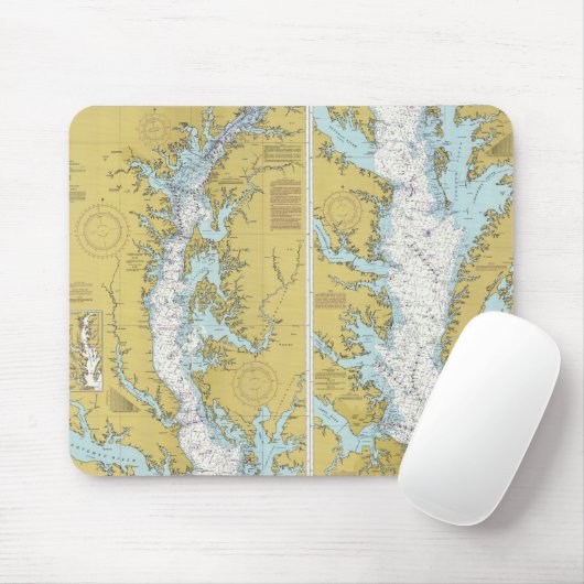 Chesapeake Bay Chart Muismat (Met muis)