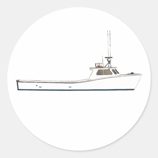 Chesapeake Bay Deadrise Boat Ronde Sticker (Voorkant)