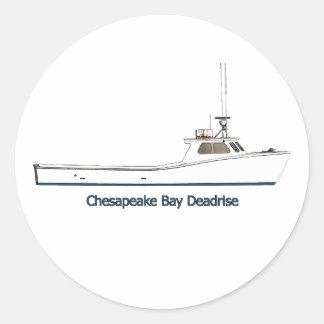 Chesapeake Bay Deadrise Boat (titel) Ronde Sticker