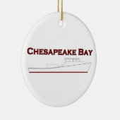 Chesapeake Bay Deadrise-werkboot Keramisch Ornament (Rechts)