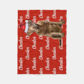 Chesapeake Bay Dog met naam Patroon Kerstmis Fleece Deken (Voorkant)