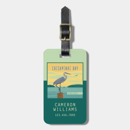 Chesapeake Bay grootste estuarium in Noord-Amerika Bagagelabel (Voorkant verticaal)