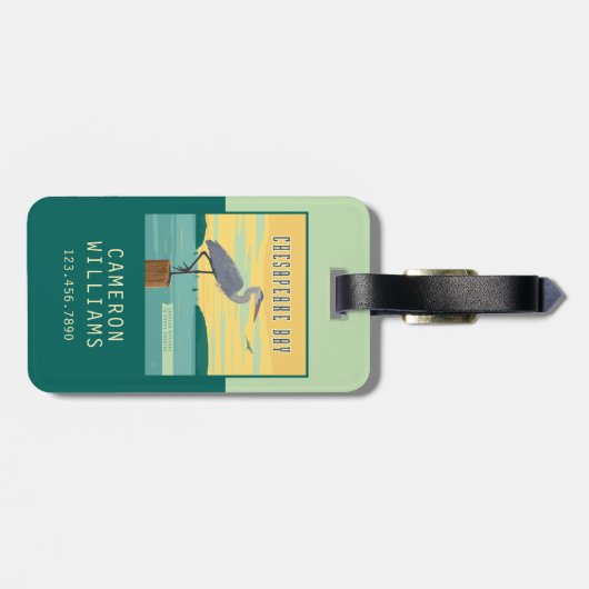 Chesapeake Bay grootste estuarium in Noord-Amerika Bagagelabel (Achterkant horizontaal)