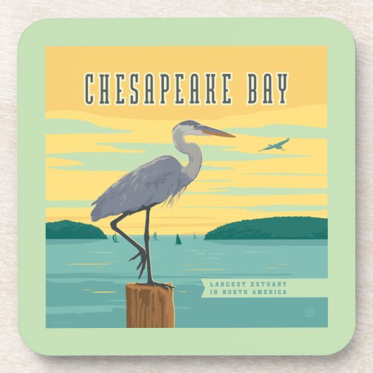 Chesapeake Bay grootste estuarium in Noord-Amerika Bier Onderzetter (Voorkant)