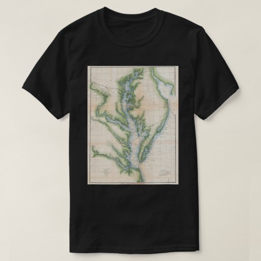 Chesapeake Bay-kaart T-shirt (Design voorkant)