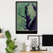 Chesapeake Bay Maryland - Virginia Satellite Map Poster (Thuiskantoor)
