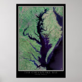 Chesapeake Bay Maryland - Virginia Satellite Map Poster (Voorkant)