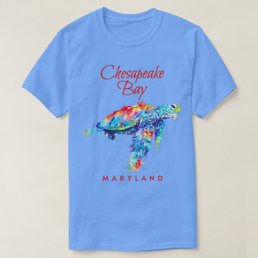 Chesapeake Bay Maryland Waterverf Zee Schildpad1 T-shirt (Design voorkant)