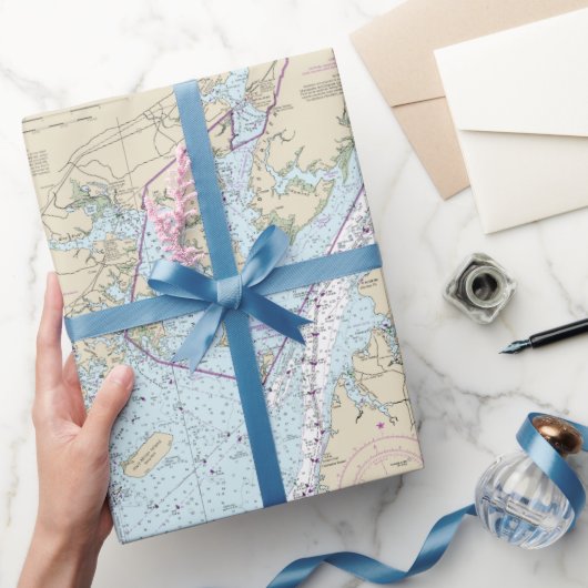 Chesapeake Bay  Nautische Kaart Cadeaupapier (Geschenken)
