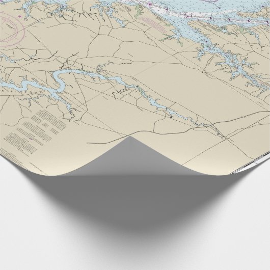 Chesapeake Bay  Nautische Kaart Cadeaupapier (Hoek)