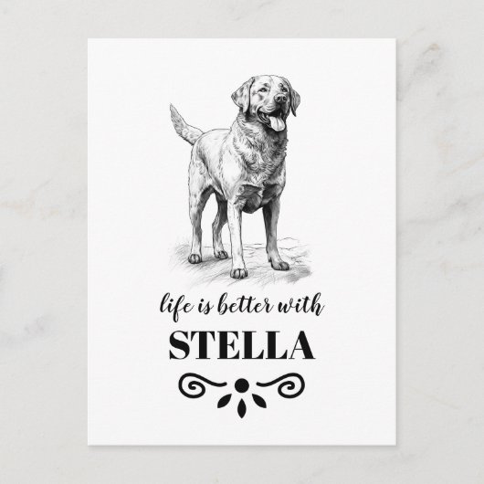 Chesapeake Bay Retriever Aangepaste hondennaam Briefkaart (Voorkant)