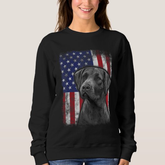 Chesapeake Bay Retriever American Flag Patriotic D Trui (Voorkant)
