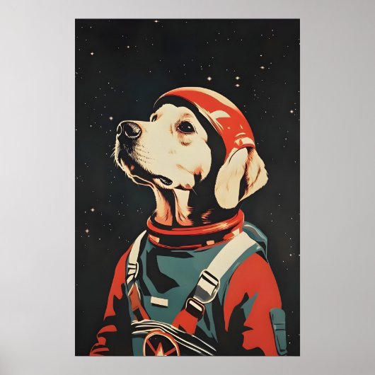Chesapeake Bay Retriever Astronaut Poster (Voorkant)