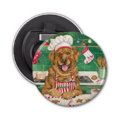 Chesapeake Bay Retriever Bakken: Feestelijke Kerst Button Flesopener (Voorkant)