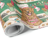 Chesapeake Bay Retriever Bakken: Feestelijke Kerst Cadeaupapier (Rol Hoek)
