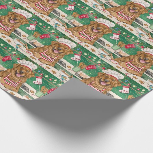 Chesapeake Bay Retriever Bakken: Feestelijke Kerst Cadeaupapier (Hoek)