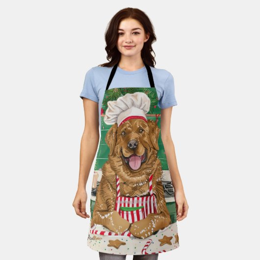 Chesapeake Bay Retriever Bakken: Feestelijke Kerst Schort (Gedragen)