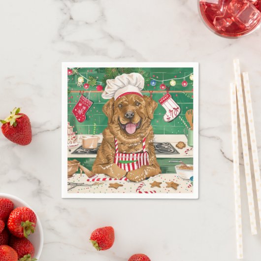 Chesapeake Bay Retriever Bakken: Feestelijke Kerst Servet (Insitu)