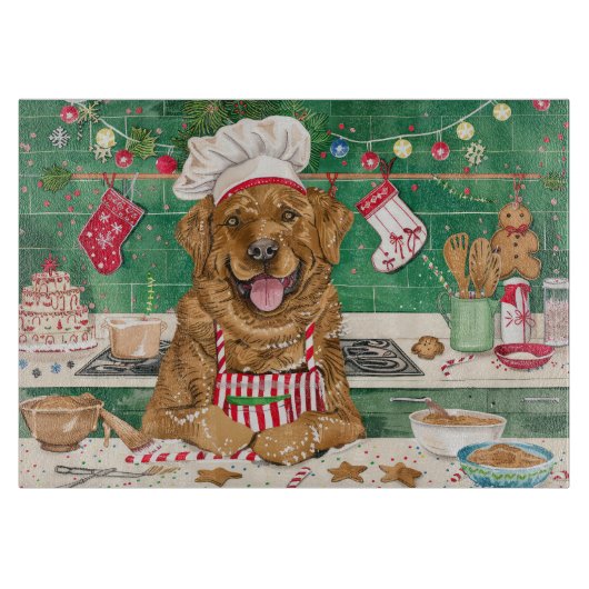 Chesapeake Bay Retriever Bakken: Feestelijke Kerst Snijplank (Voorkant)