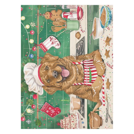Chesapeake Bay Retriever Bakken: Feestelijke Kerst Tafelkleed (Voorkant)
