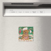 Chesapeake Bay Retriever Bakken: Festive Kerstmis Magneet (Insitu (Vaatwasser))