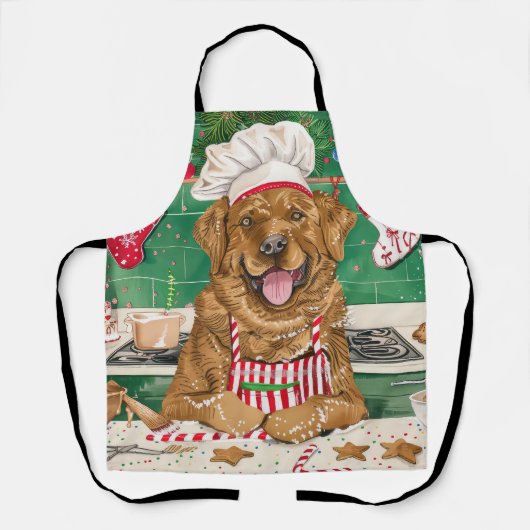 Chesapeake Bay Retriever Bakken: Festive Kerstmis Schort (Voorkant)