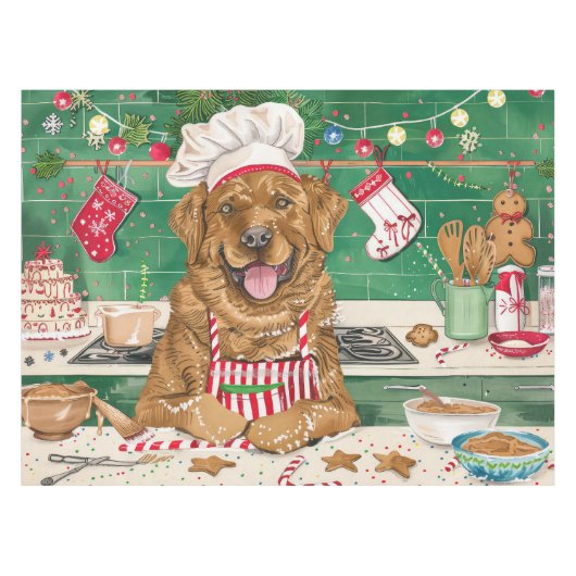 Chesapeake Bay Retriever Bakken: Festive Kerstmis Tafelkleed (Voorkant (Horizontaal))