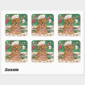 Chesapeake Bay Retriever Bakken: Festive Kerstmis Vierkante Sticker (Vel)