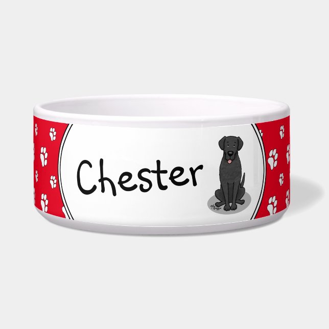 Chesapeake Bay Retriever (blk) Paw print Dog Bowl Voerbakje (Voorkant)