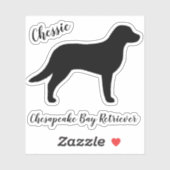 Chesapeake Bay Retriever Chessie Dog Silhouette Sticker (Vel)