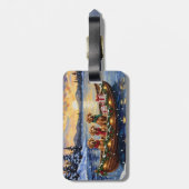 Chesapeake Bay Retriever Christmas Boat Holiday Bagagelabel (Achterkant verticaal)