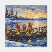 Chesapeake Bay Retriever Christmas Boat Holiday Magneet (Voorkant)