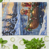 Chesapeake Bay Retriever Christmas Boat Holiday Theedoek (Gevouwen)