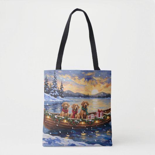 Chesapeake Bay Retriever Christmas Boat Holiday Tote Bag (Voorkant)