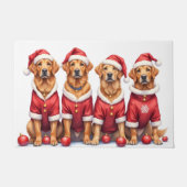 Chesapeake Bay Retriever Christmas Dress Santa Hat Deurmat (Voorkant)