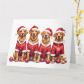 Chesapeake Bay Retriever Christmas Dress Santa Hat Kaart (Gele Bloem)